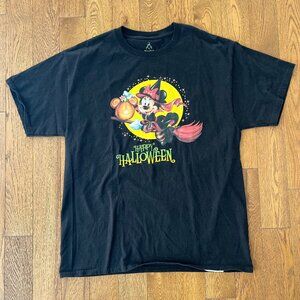 Vintage Disney Minnie Mouse Halloween Tee L Black | Vintage Witch Graphic Shirt
